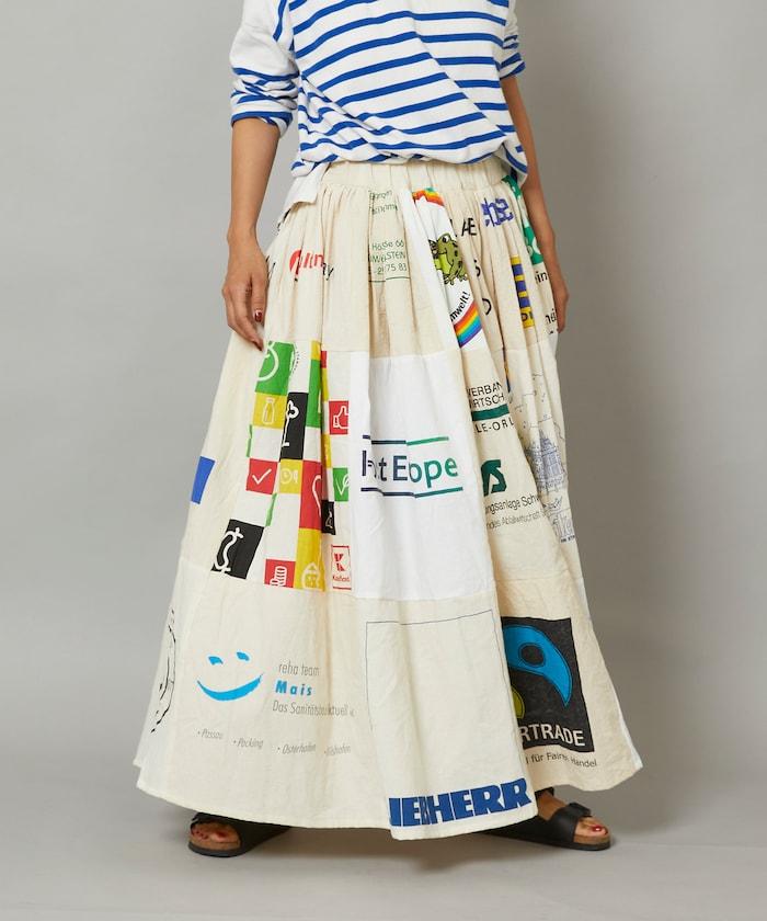 vintageヨーロピアンエコバッグリメイクスカート