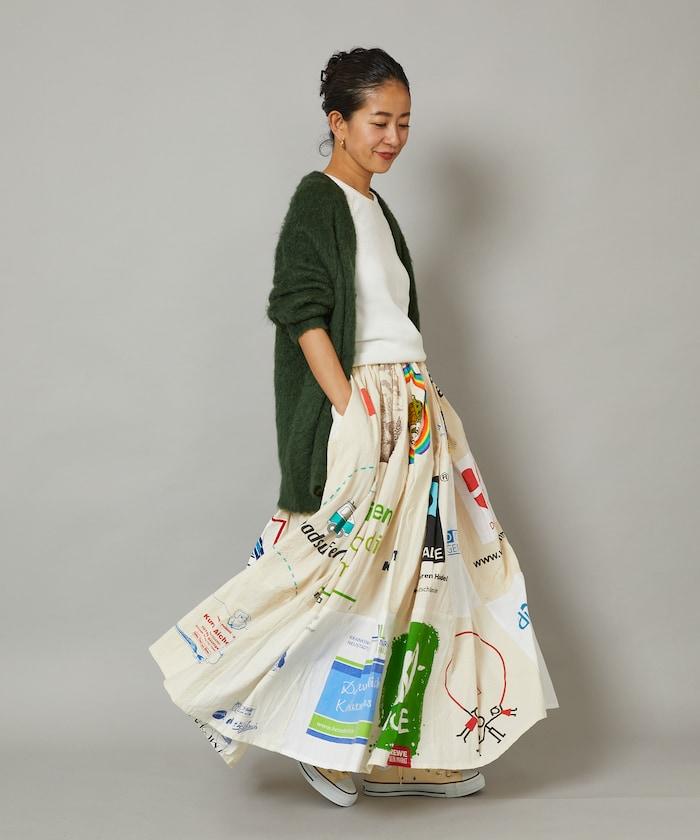 vintageヨーロピアンエコバッグリメイクスカート