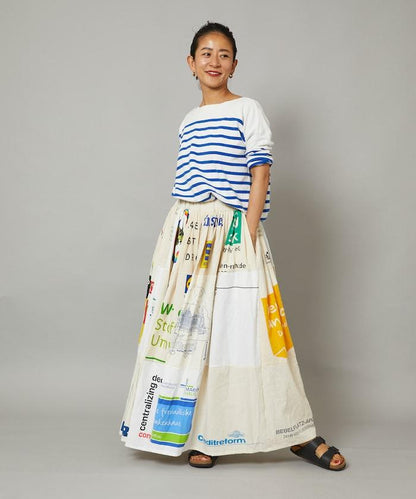 vintageヨーロピアンエコバッグリメイクスカート