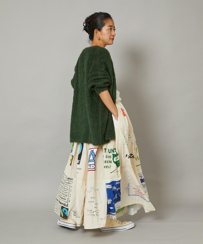 vintageヨーロピアンエコバッグリメイクスカート