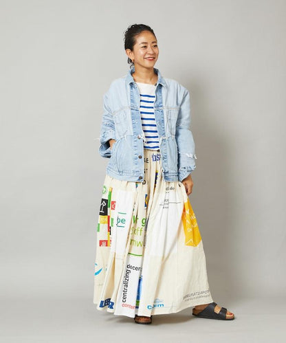 vintageヨーロピアンエコバッグリメイクスカート