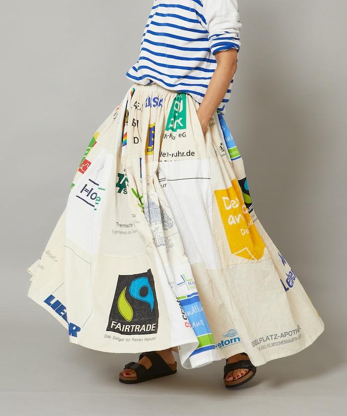 vintageヨーロピアンエコバッグリメイクスカート