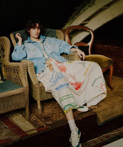 vintageヨーロピアンエコバッグリメイクスカート