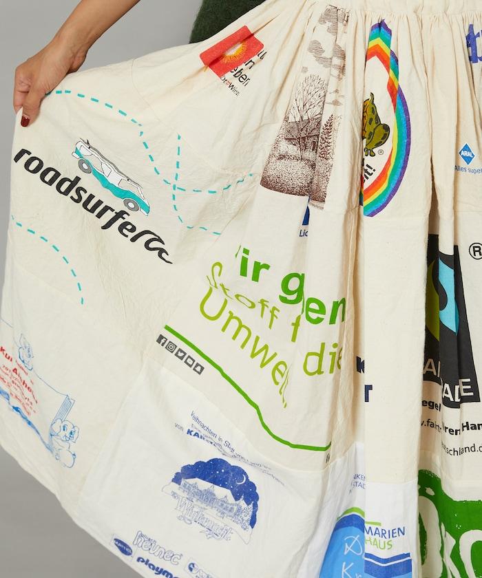 vintageヨーロピアンエコバッグリメイクスカート