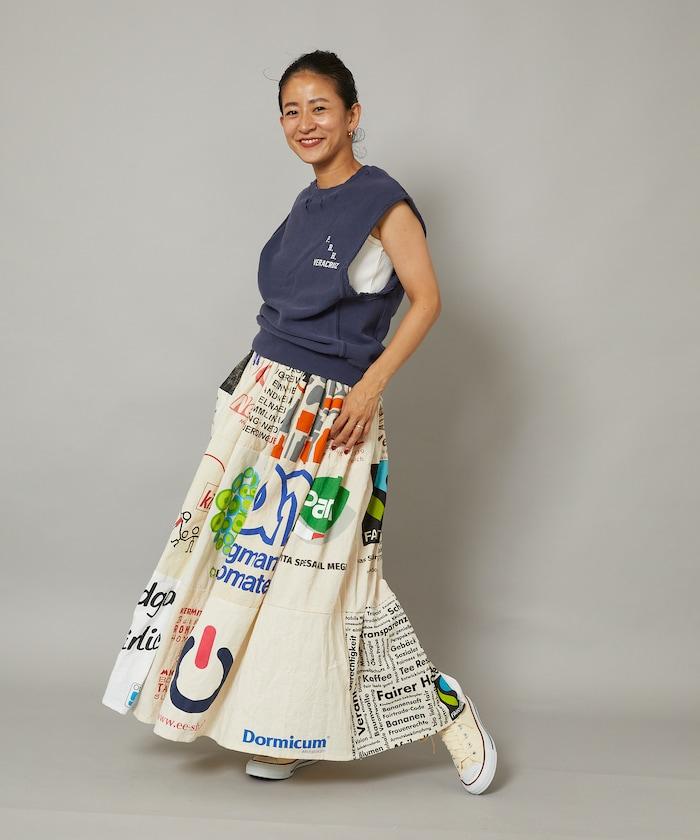 vintageヨーロピアンエコバッグリメイクスカート