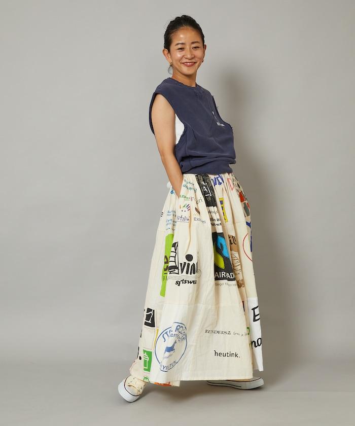 vintageヨーロピアンエコバッグリメイクスカート