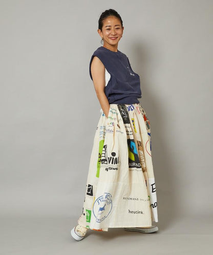 vintageヨーロピアンエコバッグリメイクスカート