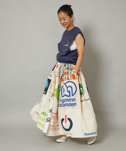 vintageヨーロピアンエコバッグリメイクスカート