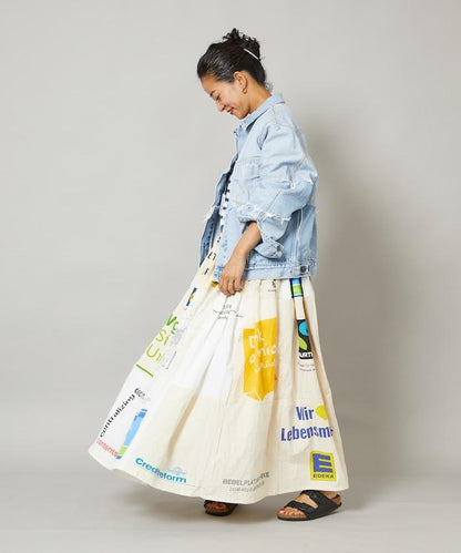 vintageヨーロピアンエコバッグリメイクスカート