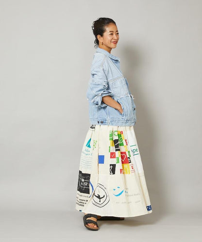 vintageヨーロピアンエコバッグリメイクスカート