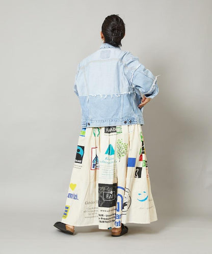 vintageヨーロピアンエコバッグリメイクスカート