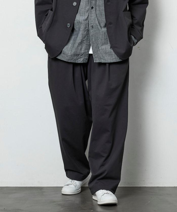 AIRDRY HIGH TECH YARN 高機能素材 イージー ワイド スラックスパンツ リラックスフィット