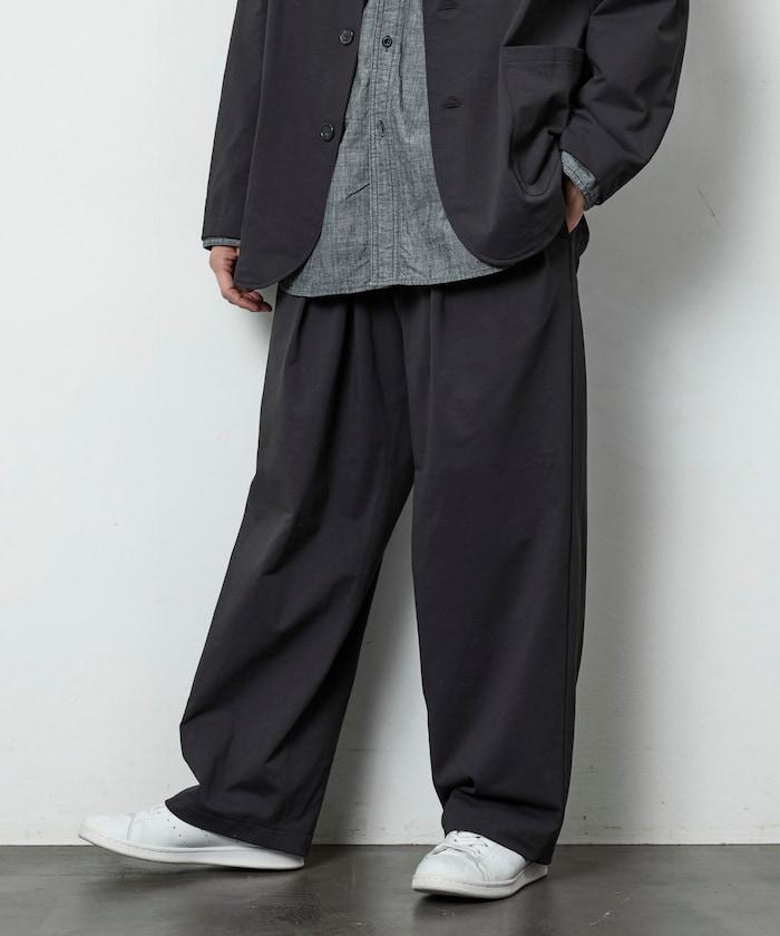 AIRDRY HIGH TECH YARN 高機能素材 イージー ワイド スラックスパンツ リラックスフィット