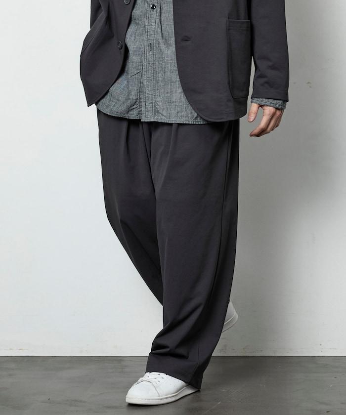 AIRDRY HIGH TECH YARN 高機能素材 イージー ワイド スラックスパンツ リラックスフィット