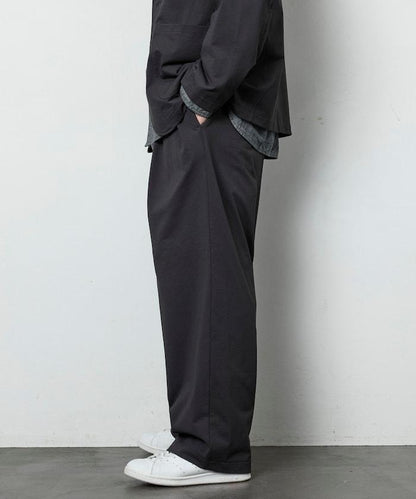 AIRDRY HIGH TECH YARN 高機能素材 イージー ワイド スラックスパンツ リラックスフィット