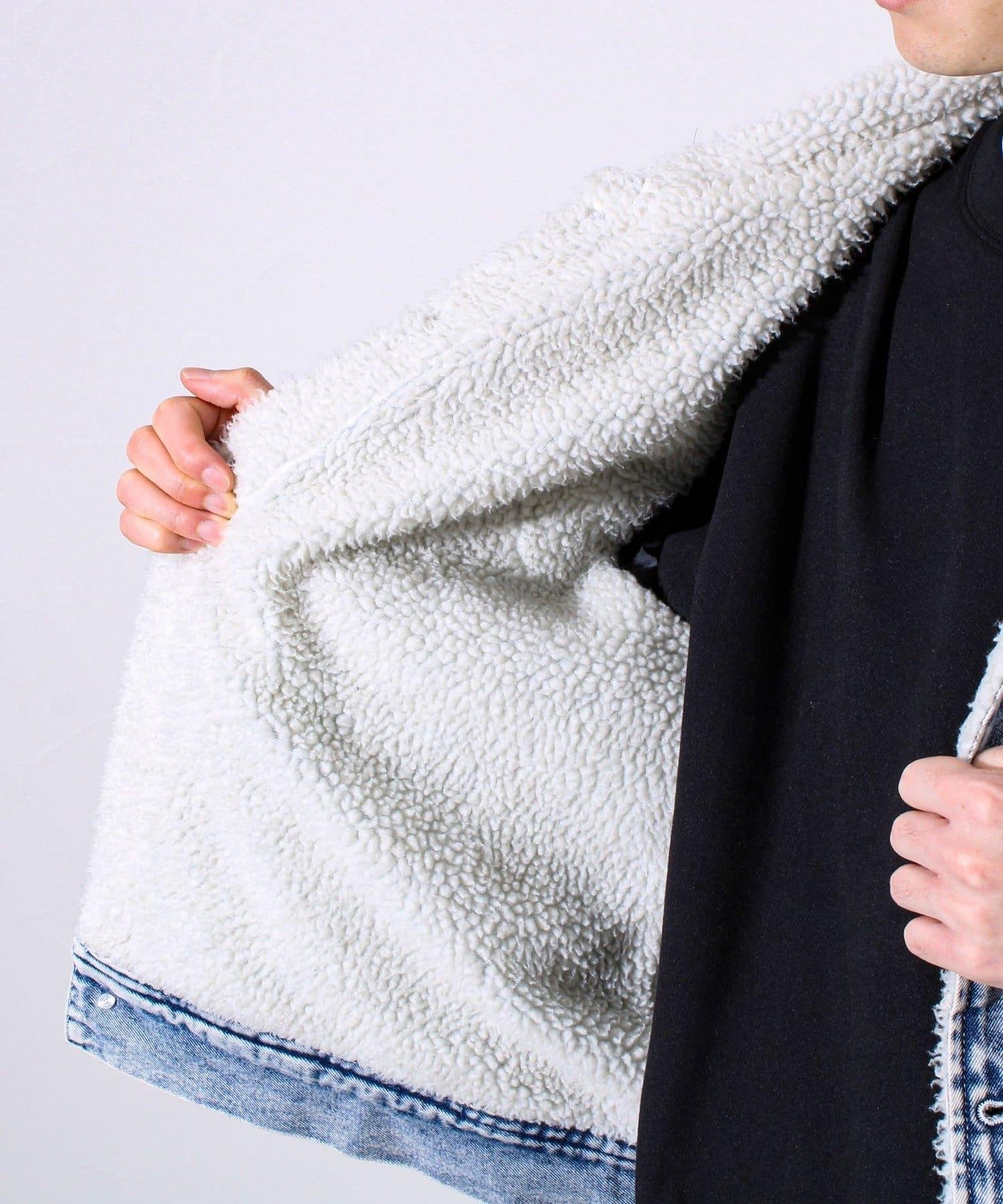 牛仔風暴騎士內襯羊羔絨牛仔夾克