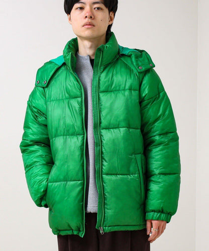 【可拆卸帽】透視感面料雙穿法中棉夾克