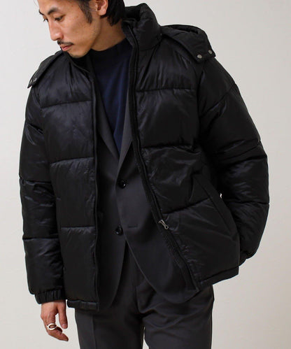 【可拆卸帽】透視感面料雙穿法中棉夾克