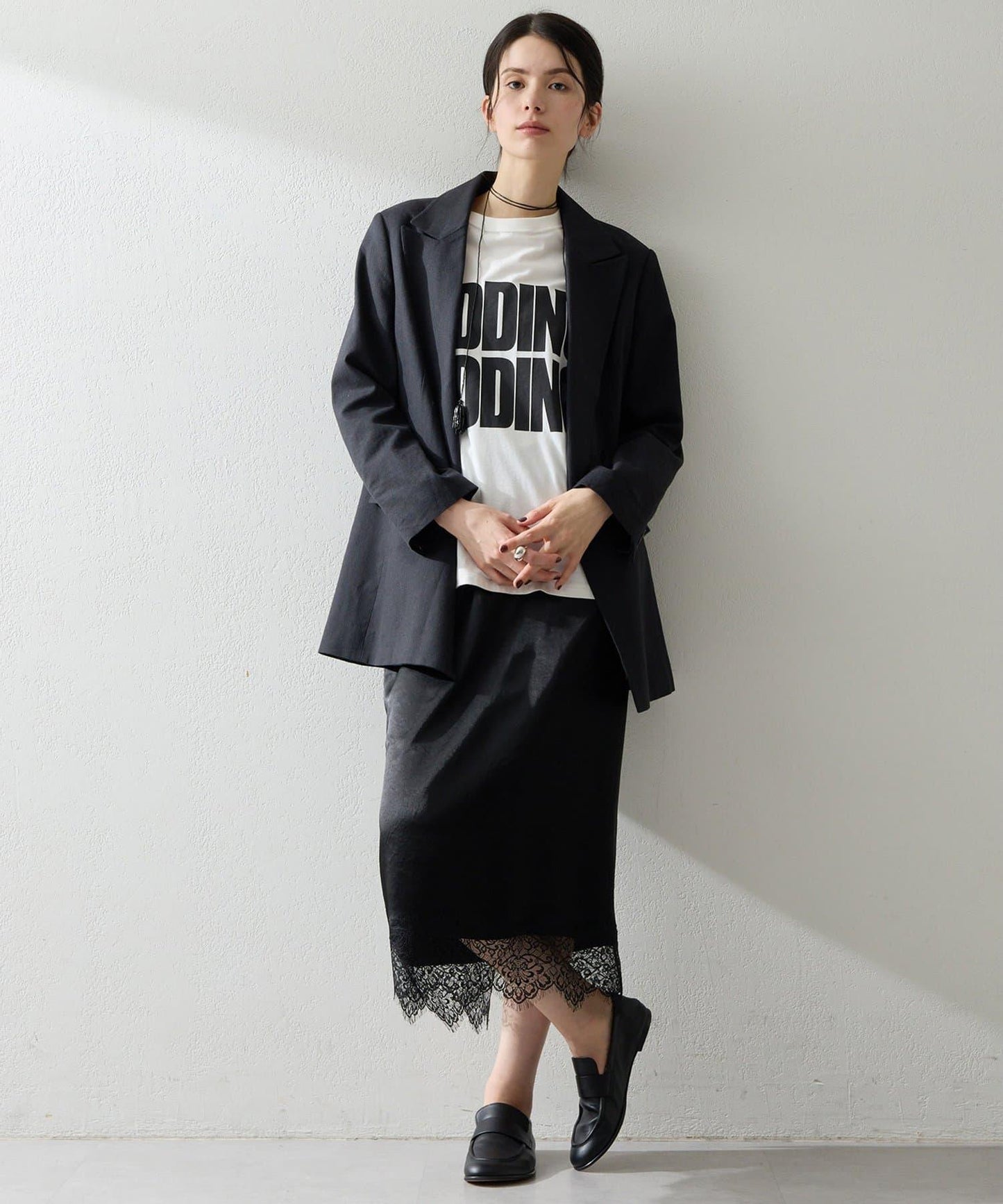 緞面蕾絲半身裙