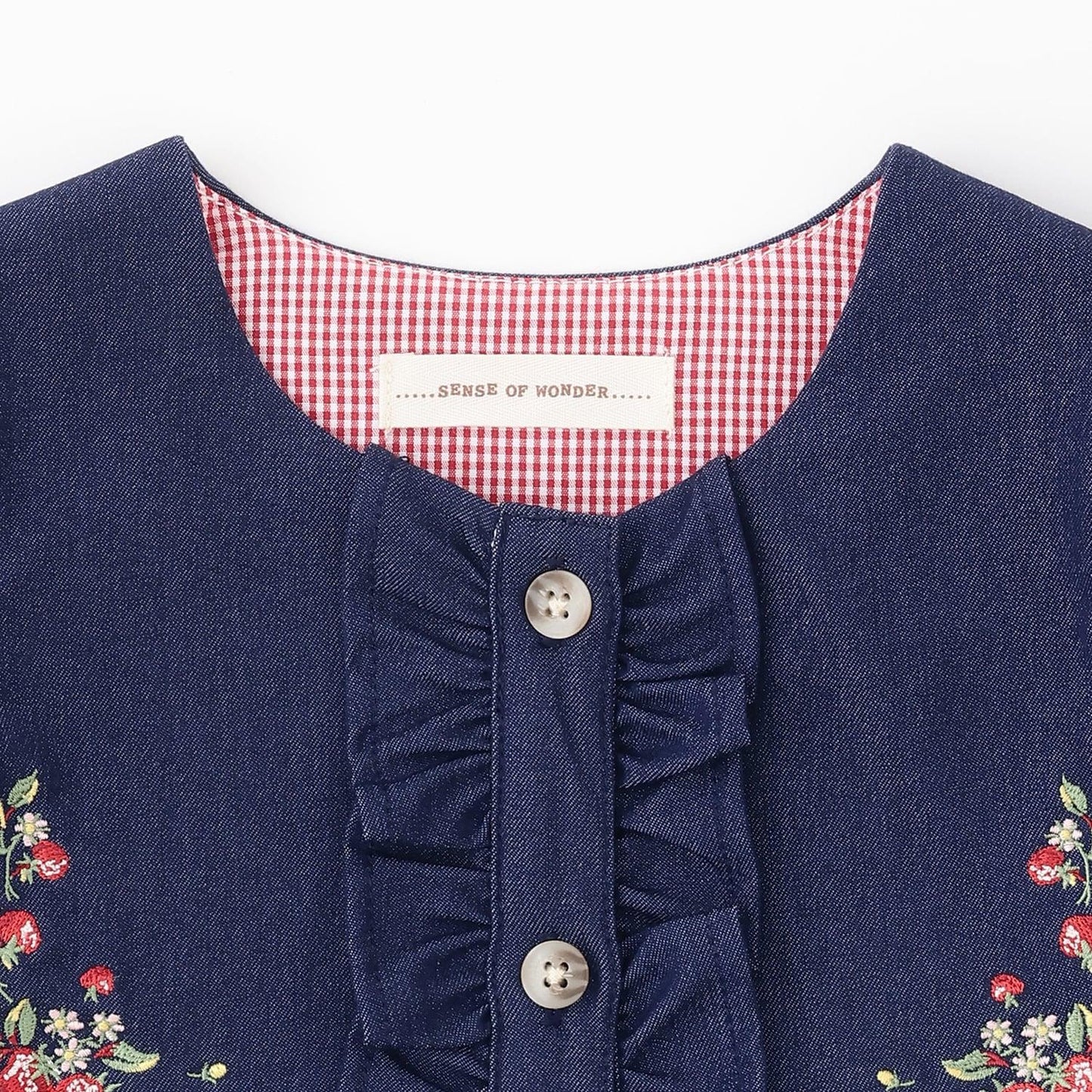 野草莓刺繡 揹帶裙