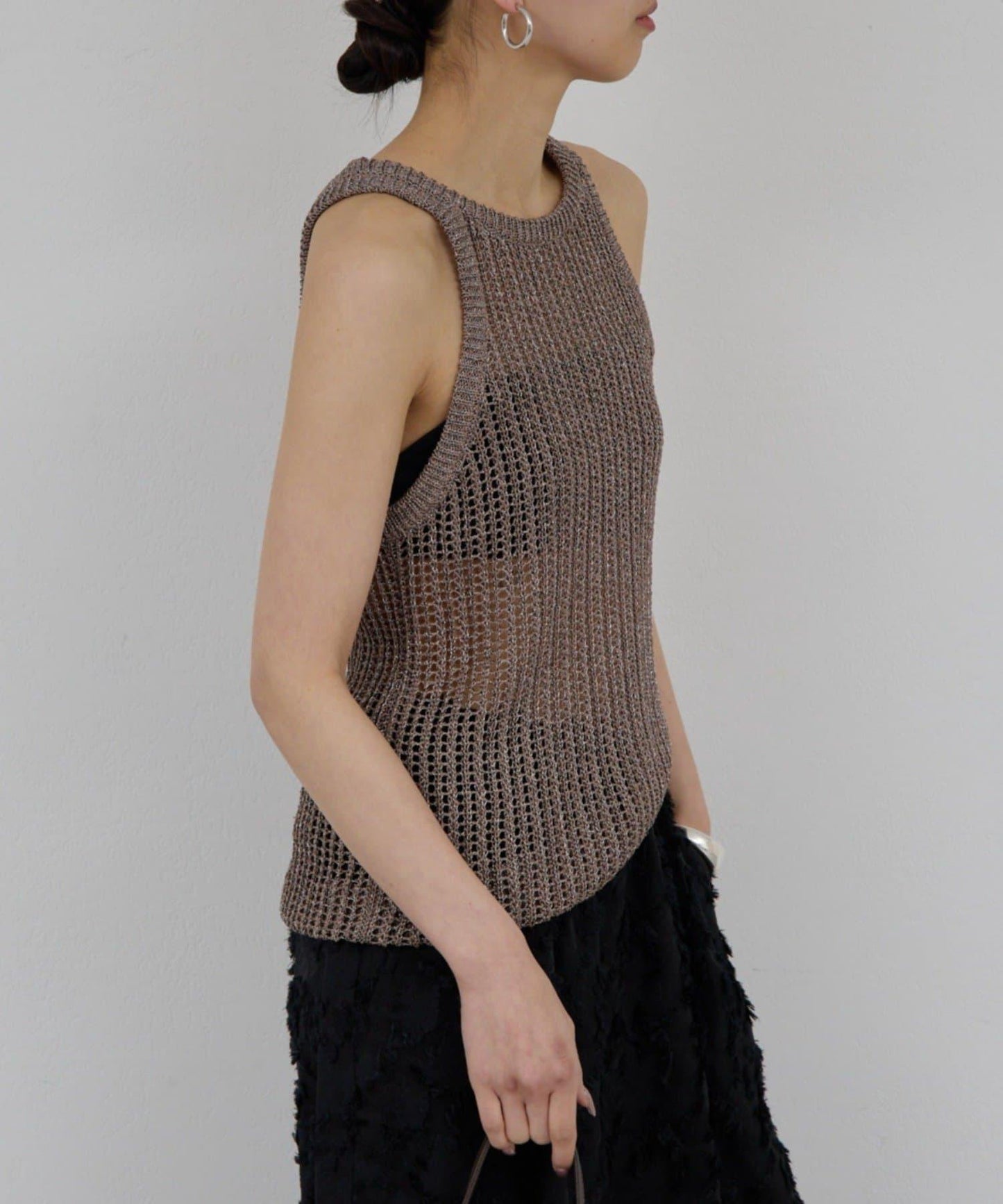 亮絲網眼 美背無袖 針織背心