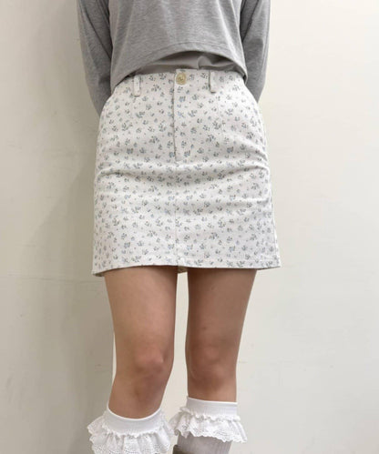 w closet 花卉圖案迷你裙褲