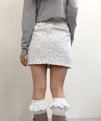w closet 花卉圖案迷你裙褲