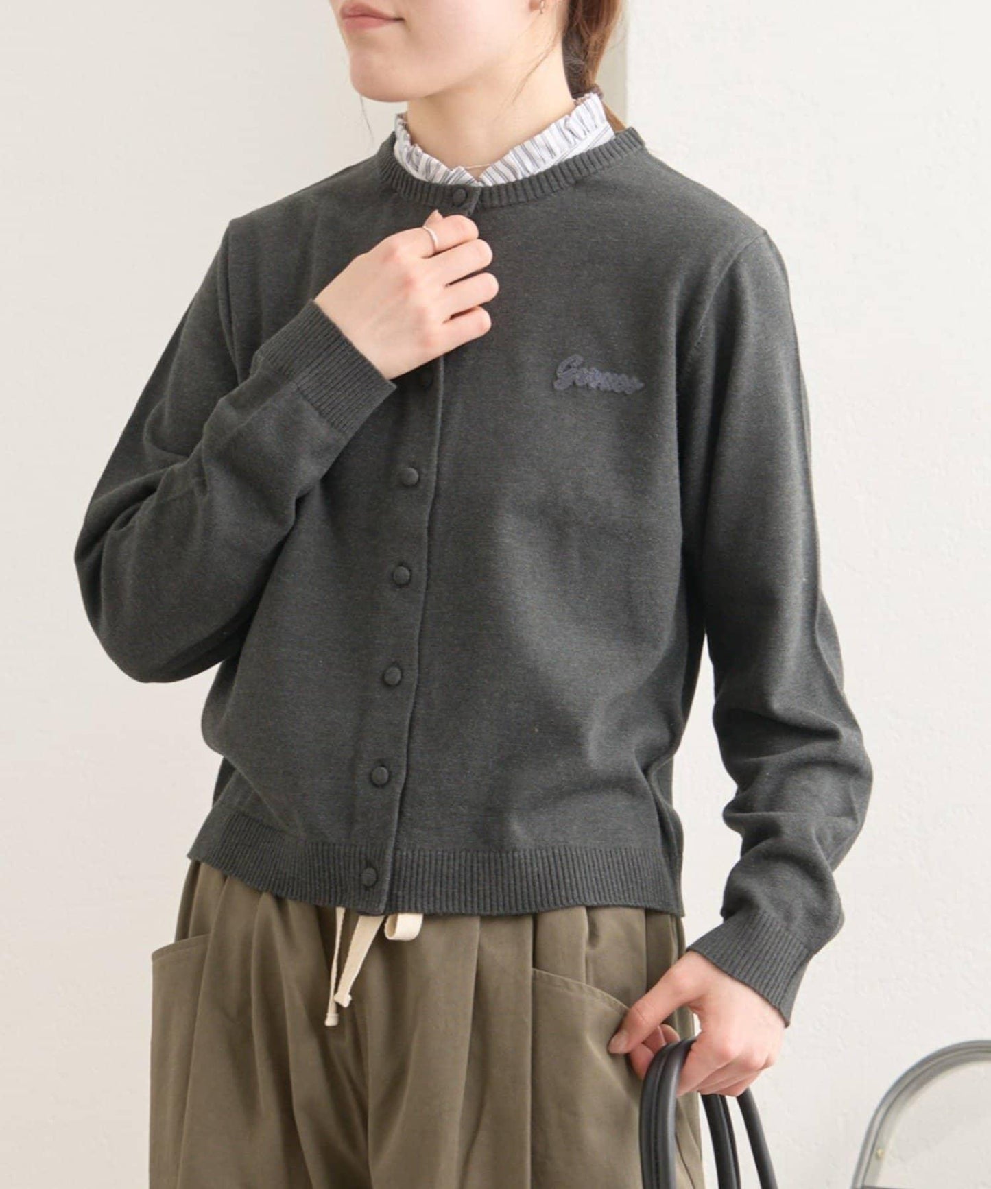 26SS展示會款 GEVACO 襟拼接 針織開衫
