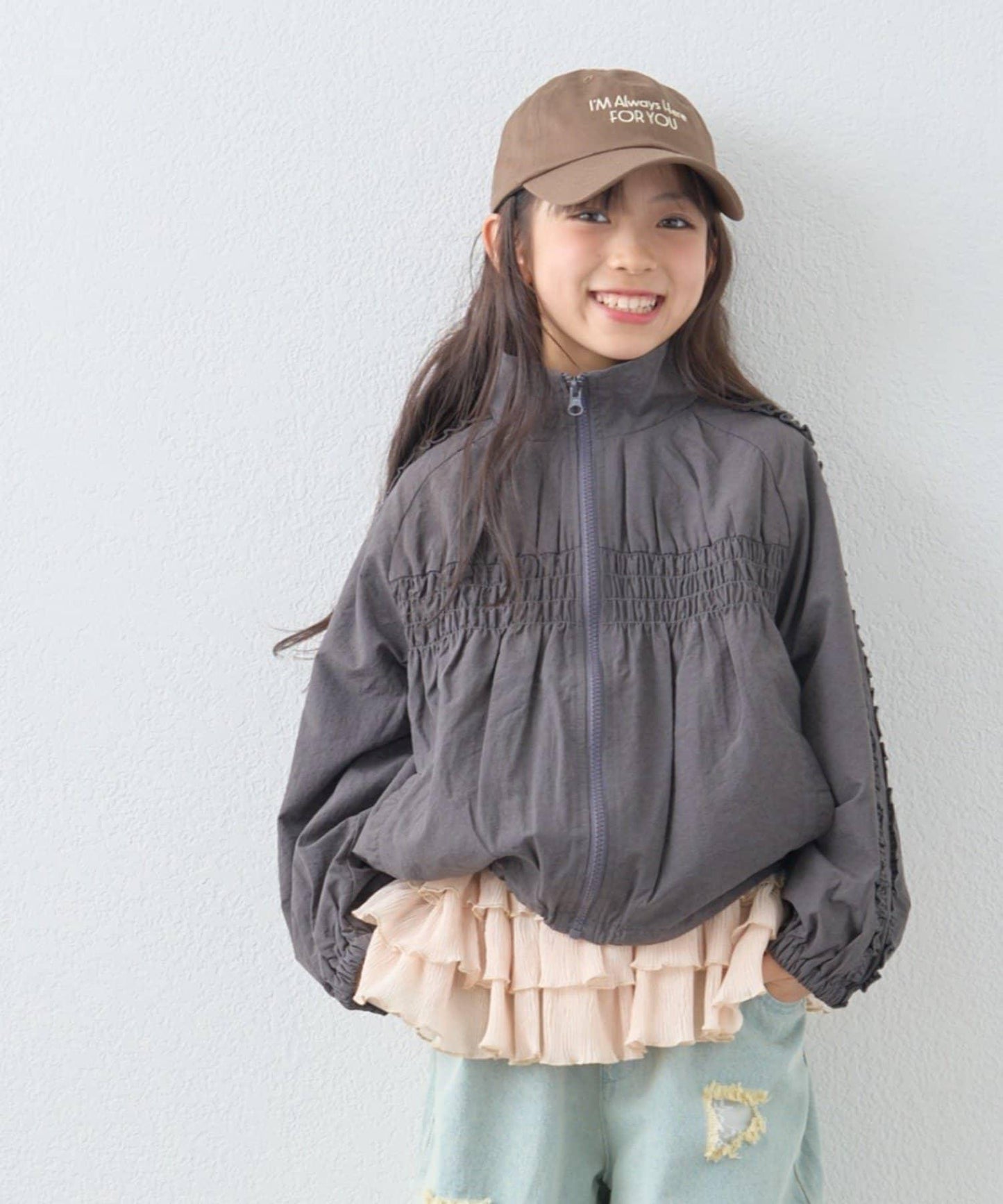 KIDS 26SS展示會款 抽褶荷葉邊褶皺 連帽外套