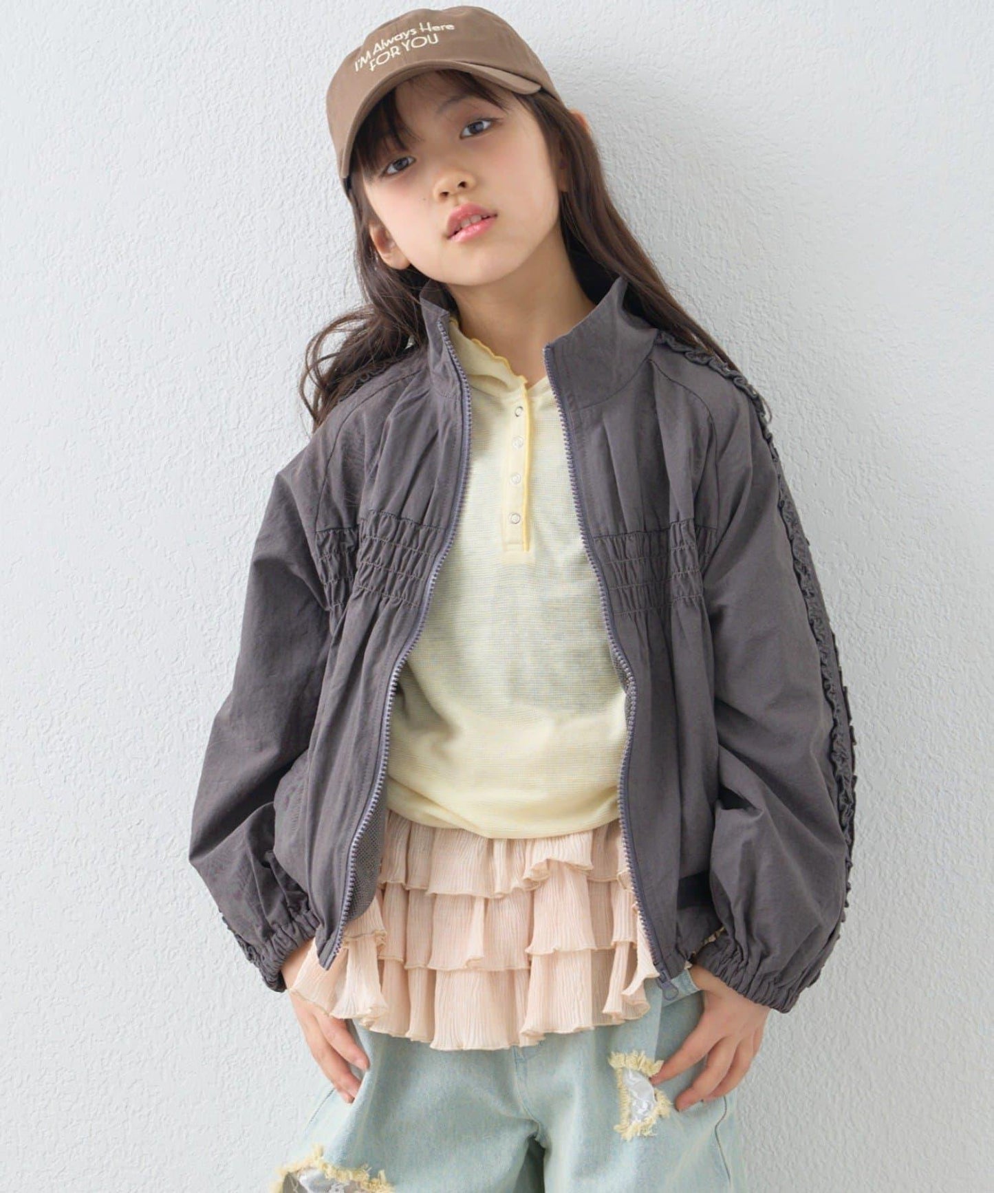 KIDS 26SS展示會款 抽褶荷葉邊褶皺 連帽外套