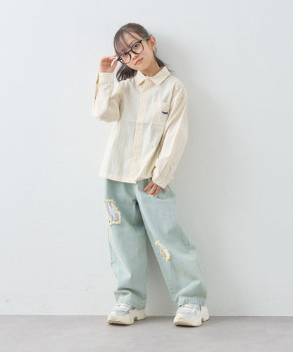 FOX×TYPY 條紋格紋圖案 兒童襯衫