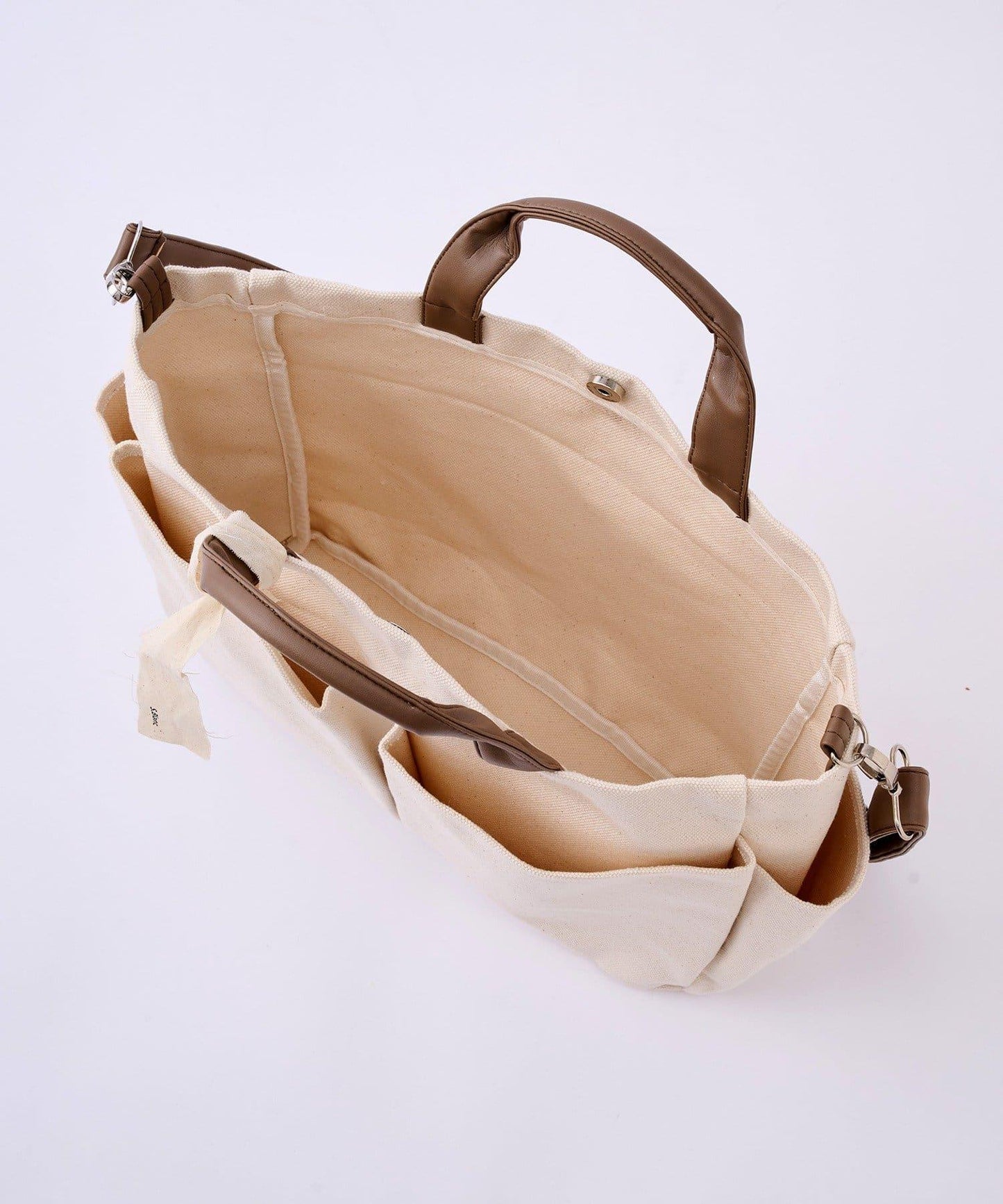 人造皮拼接 2WAY設計 單肩包 Shoulder Bag_069 S.blanc