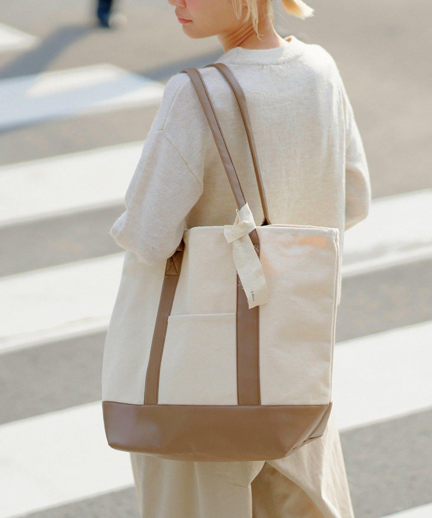 S.Blanc Bag_070 仿皮混合托特包 S.blanc