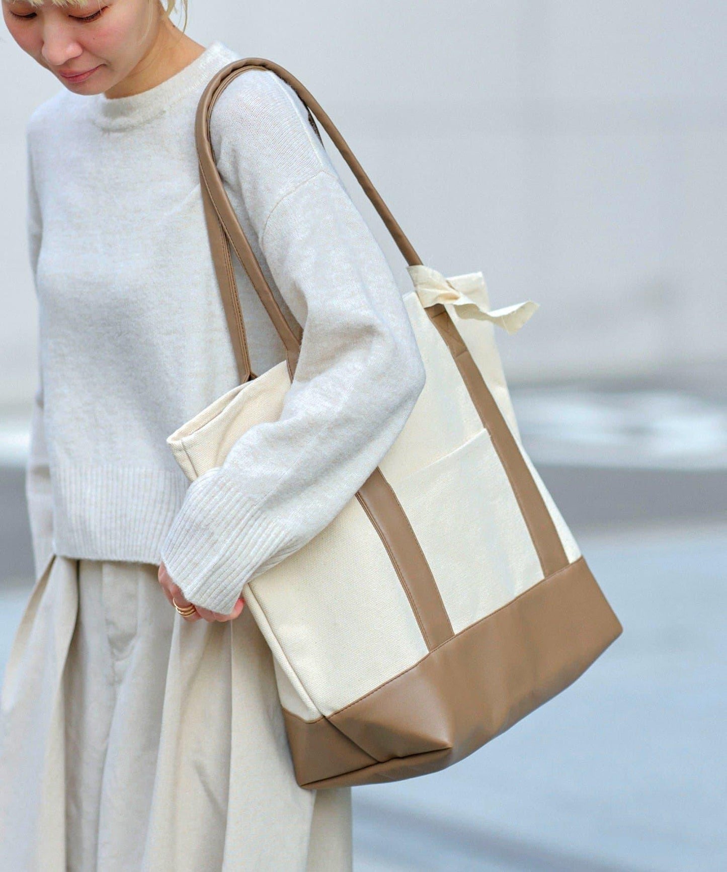 S.Blanc Bag_070 仿皮混合托特包 S.blanc