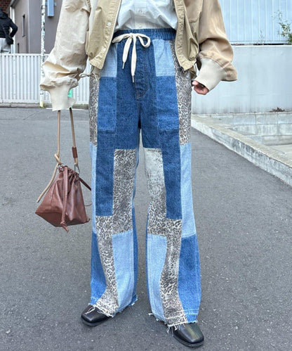 牛仔拼接喇叭褲（展示會）