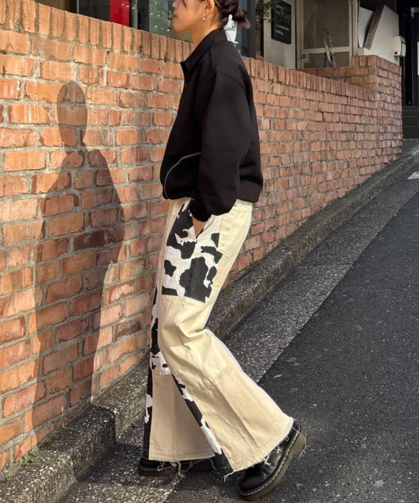 牛仔拼接喇叭褲（展示會）