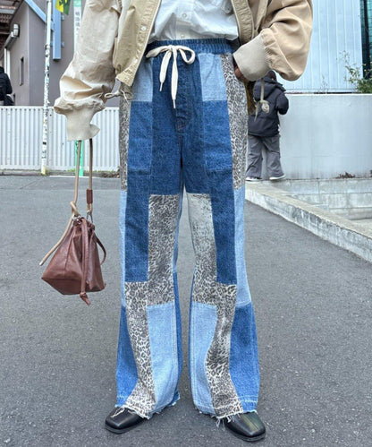 牛仔拼接喇叭褲（展示會）