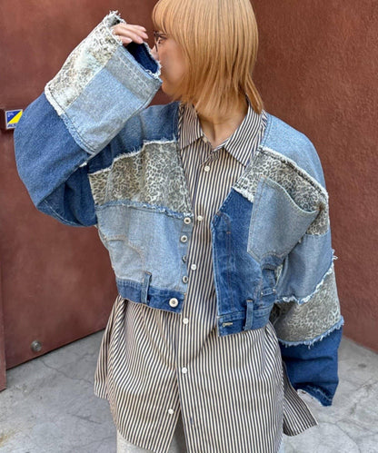牛仔拼接短款夾克（展示會款）