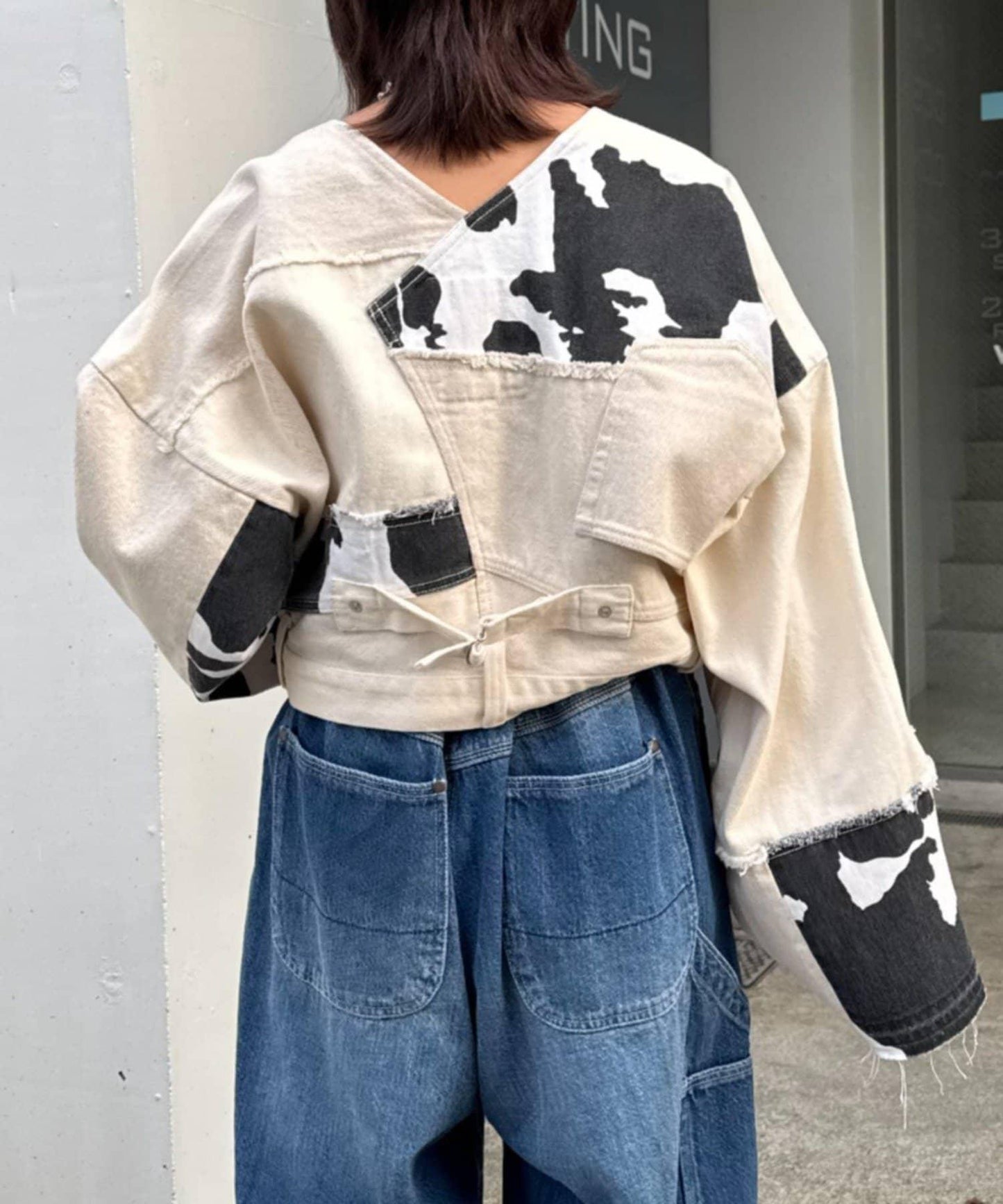 牛仔拼接短款夾克（展示會款）