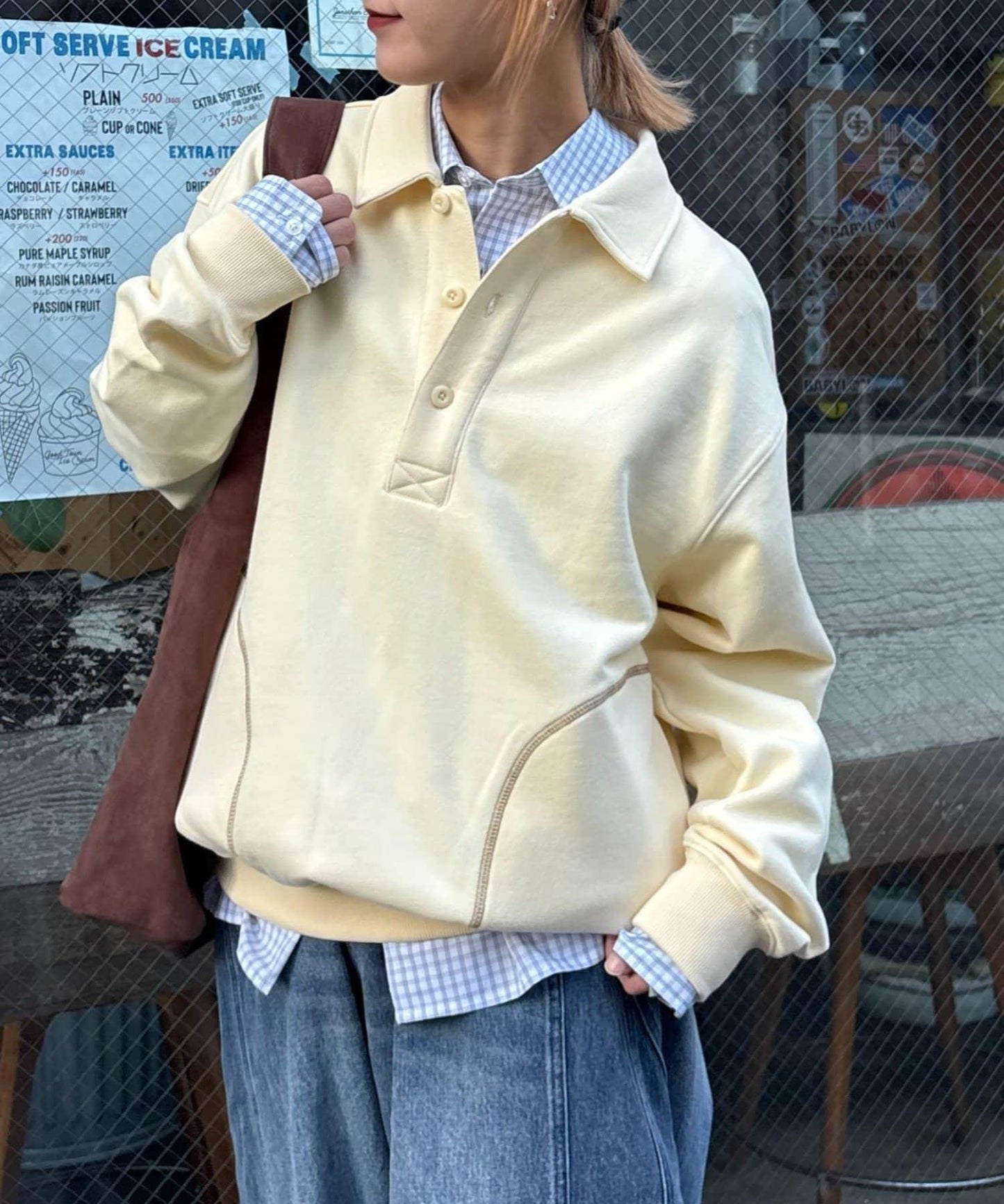 26SS展會款 UNISEX 毛圈Polo領 衛衣