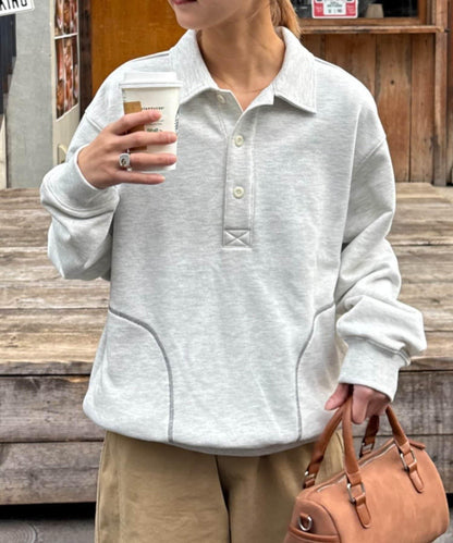 26SS展會款 UNISEX 毛圈Polo領 衛衣