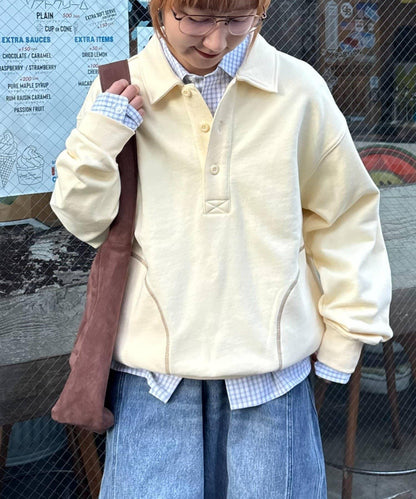 26SS展會款 UNISEX 毛圈Polo領 衛衣