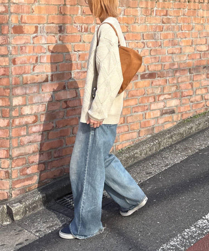 UNISEX 菱形網眼 圓領 針織開衫 26SS展示會款