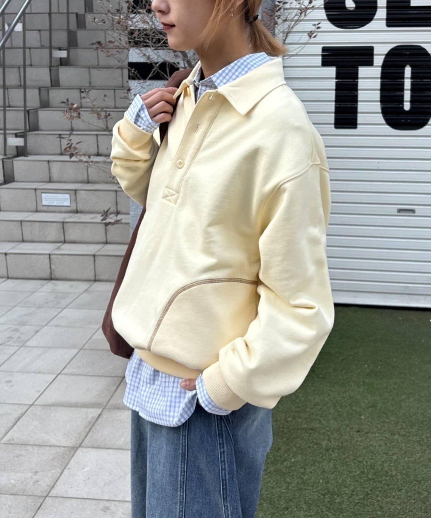 26SS展會款 UNISEX 毛圈Polo領 衛衣