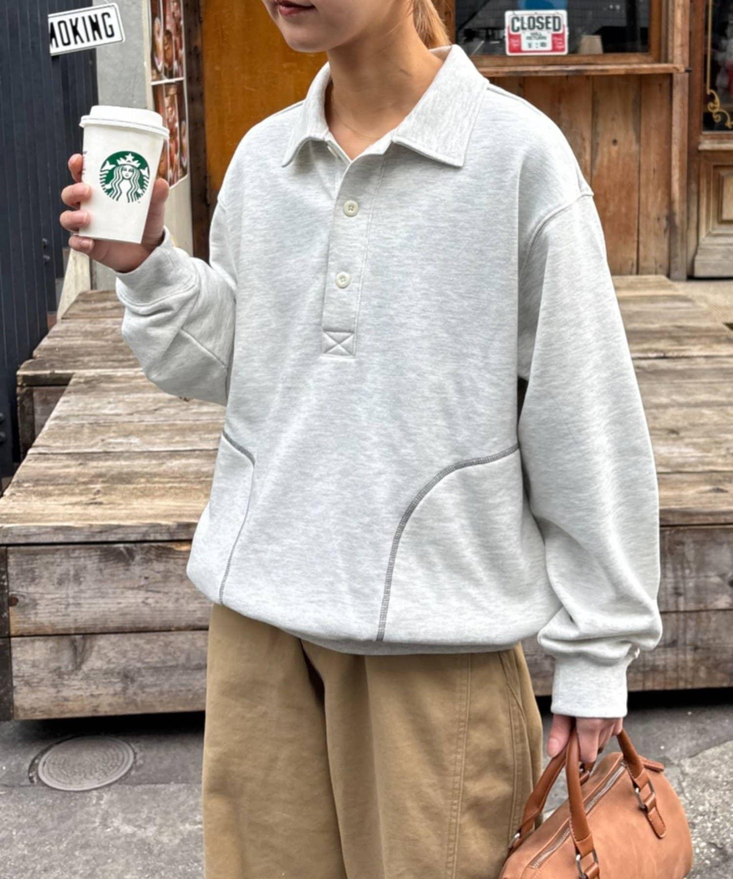 26SS展會款 UNISEX 毛圈Polo領 衛衣