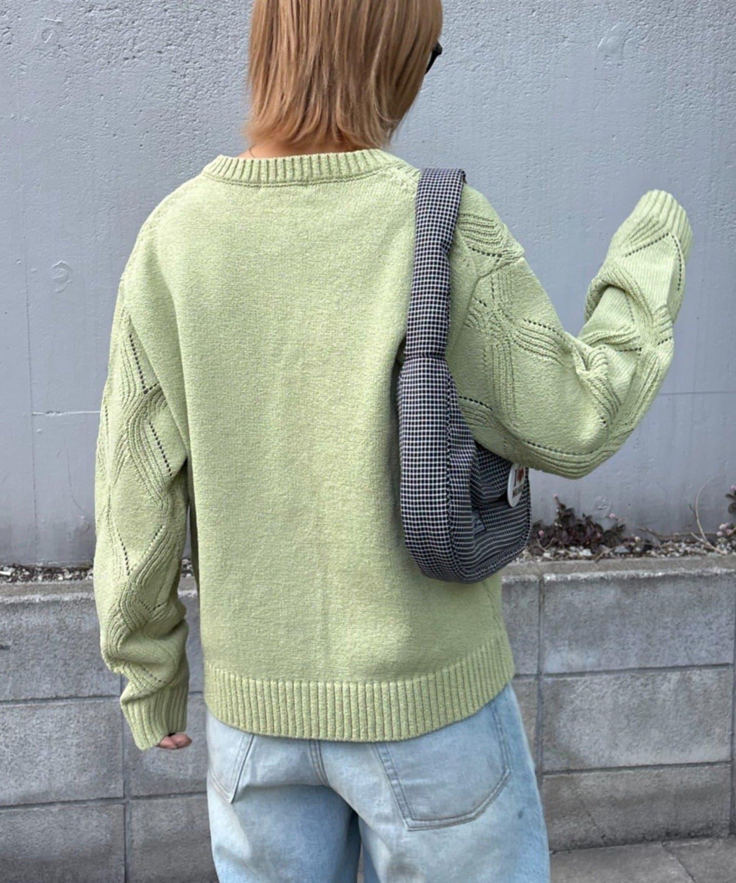 UNISEX 菱形網眼 圓領 針織開衫 26SS展示會款