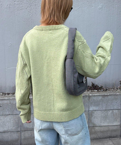 UNISEX 菱形網眼 圓領 針織開衫 26SS展示會款