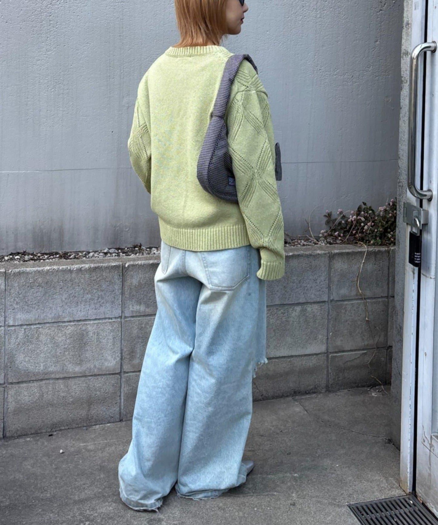 UNISEX 菱形網眼 圓領 針織開衫 26SS展示會款