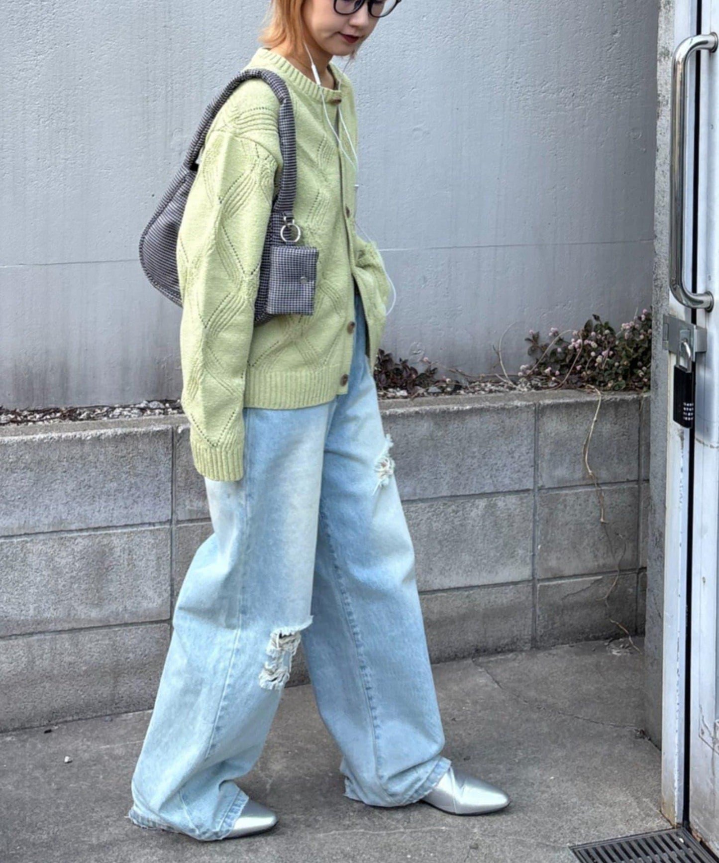 UNISEX 菱形網眼 圓領 針織開衫 26SS展示會款