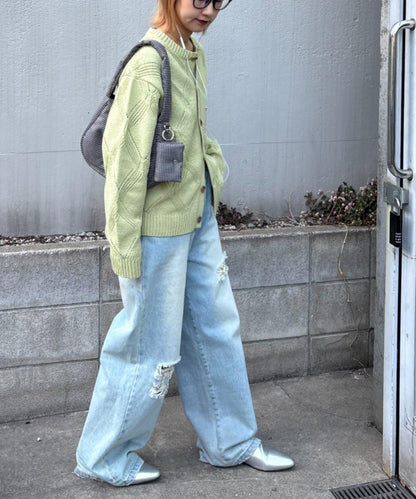 UNISEX 菱形網眼 圓領 針織開衫 26SS展示會款